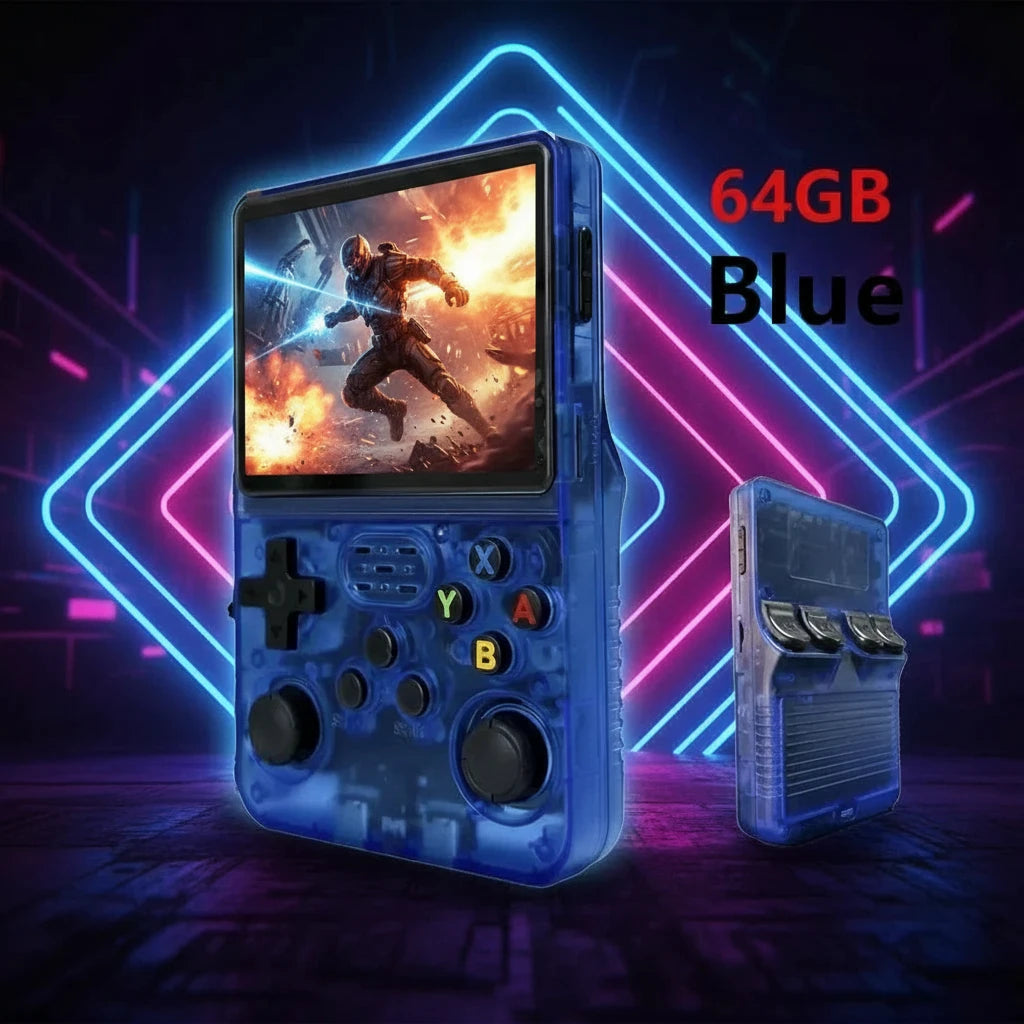 Retro R36S Handheld Video Game Console 3.5 Inch IPS Screen 128GB Preloaded Games Portable Pocket Player Linux System