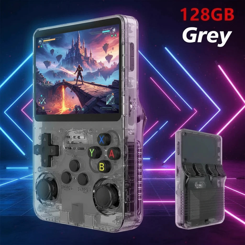 Retro R36S Handheld Video Game Console 3.5 Inch IPS Screen 128GB Preloaded Games Portable Pocket Player Linux System