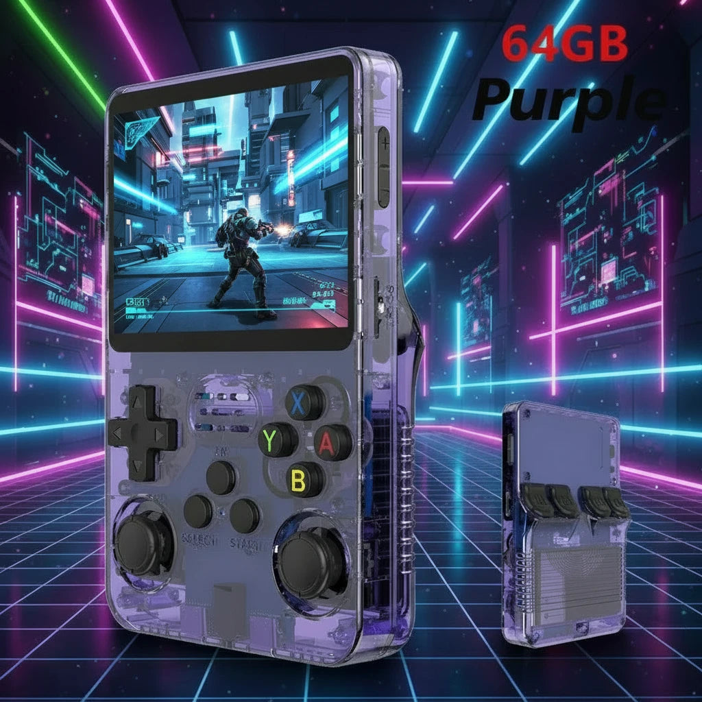 Retro R36S Handheld Video Game Console 3.5 Inch IPS Screen 128GB Preloaded Games Portable Pocket Player Linux System