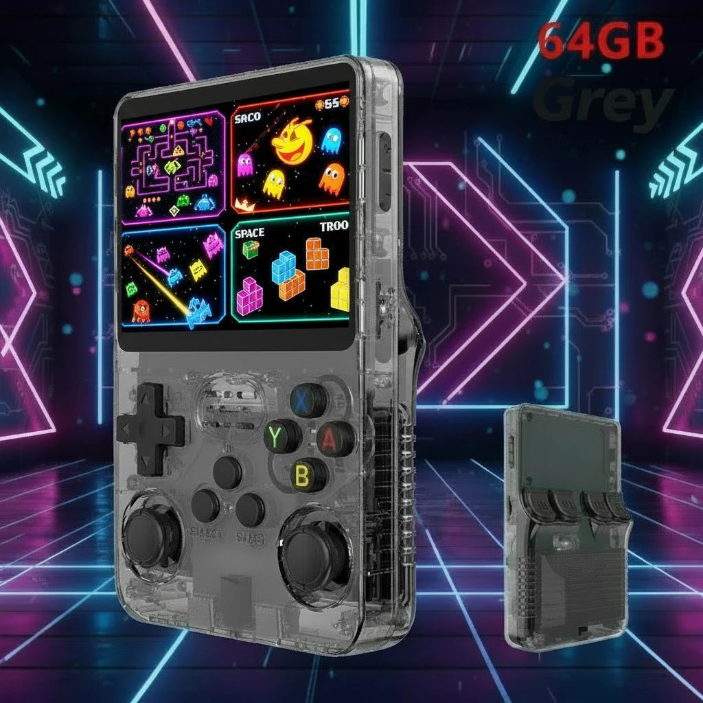 Retro R36S Handheld Video Game Console 3.5 Inch IPS Screen 128GB Preloaded Games Portable Pocket Player Linux System