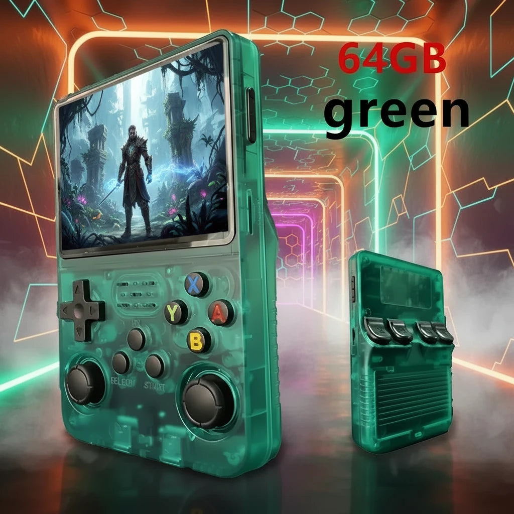 Retro R36S Handheld Video Game Console 3.5 Inch IPS Screen 128GB Preloaded Games Portable Pocket Player Linux System