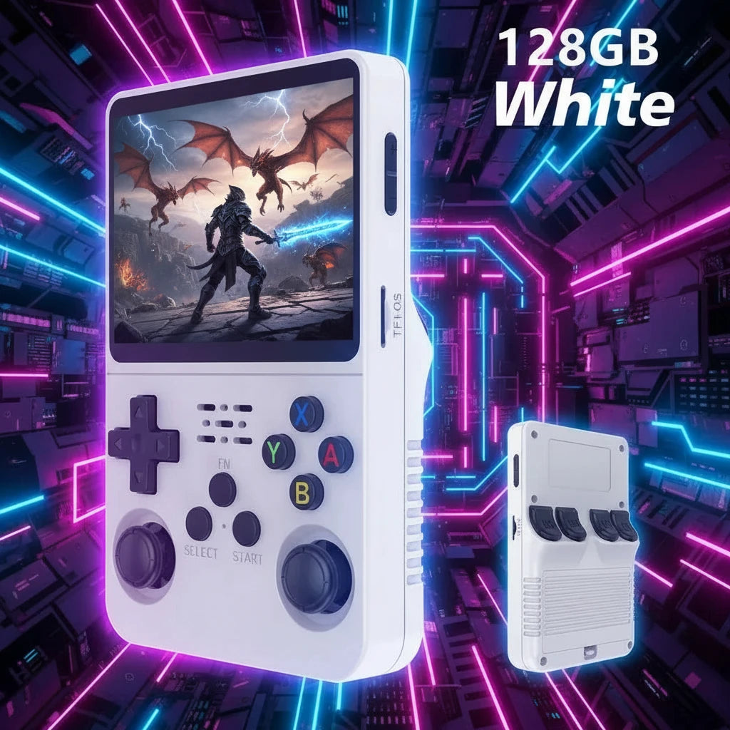 Retro R36S Handheld Video Game Console 3.5 Inch IPS Screen 128GB Preloaded Games Portable Pocket Player Linux System